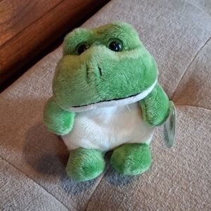 Plush Green Frog Small Pet Toy - Soft Cuddly Playmate